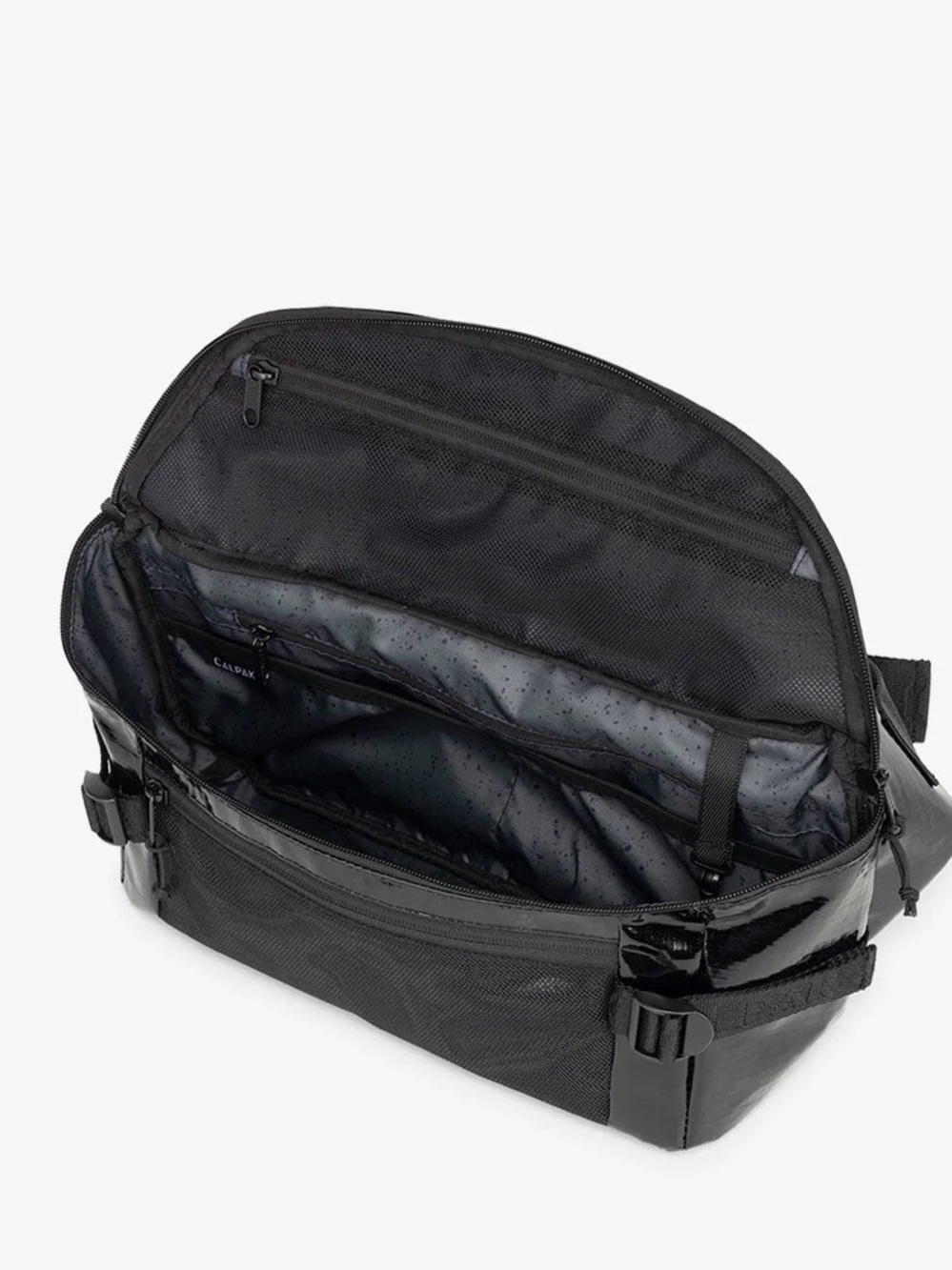 Calpak Black Glossy Terra Sling Bag in Obsidian - Picture 3 of 9